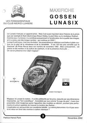 Les Fondamentaux 3 : Gossen Lunasix