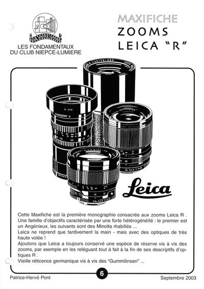 Les Fondamentaux 6 : Zooms Leica 