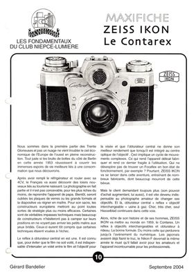 Les Fondamentaux 10 : Zeiss Ikon Le Contarex