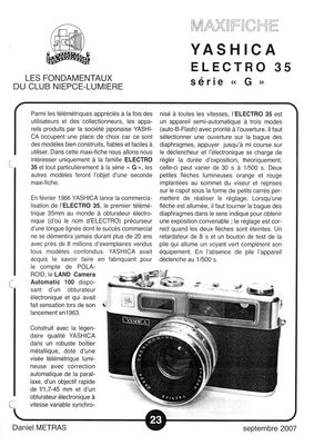 Les Fondamentaux 33 : Yashica Electro 35 série 