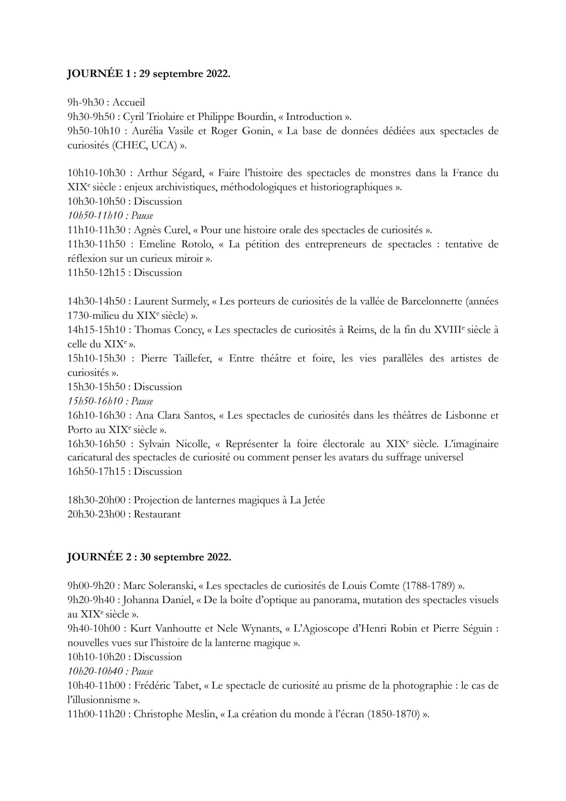 Colloque Curiosites Programme previsionnel 1