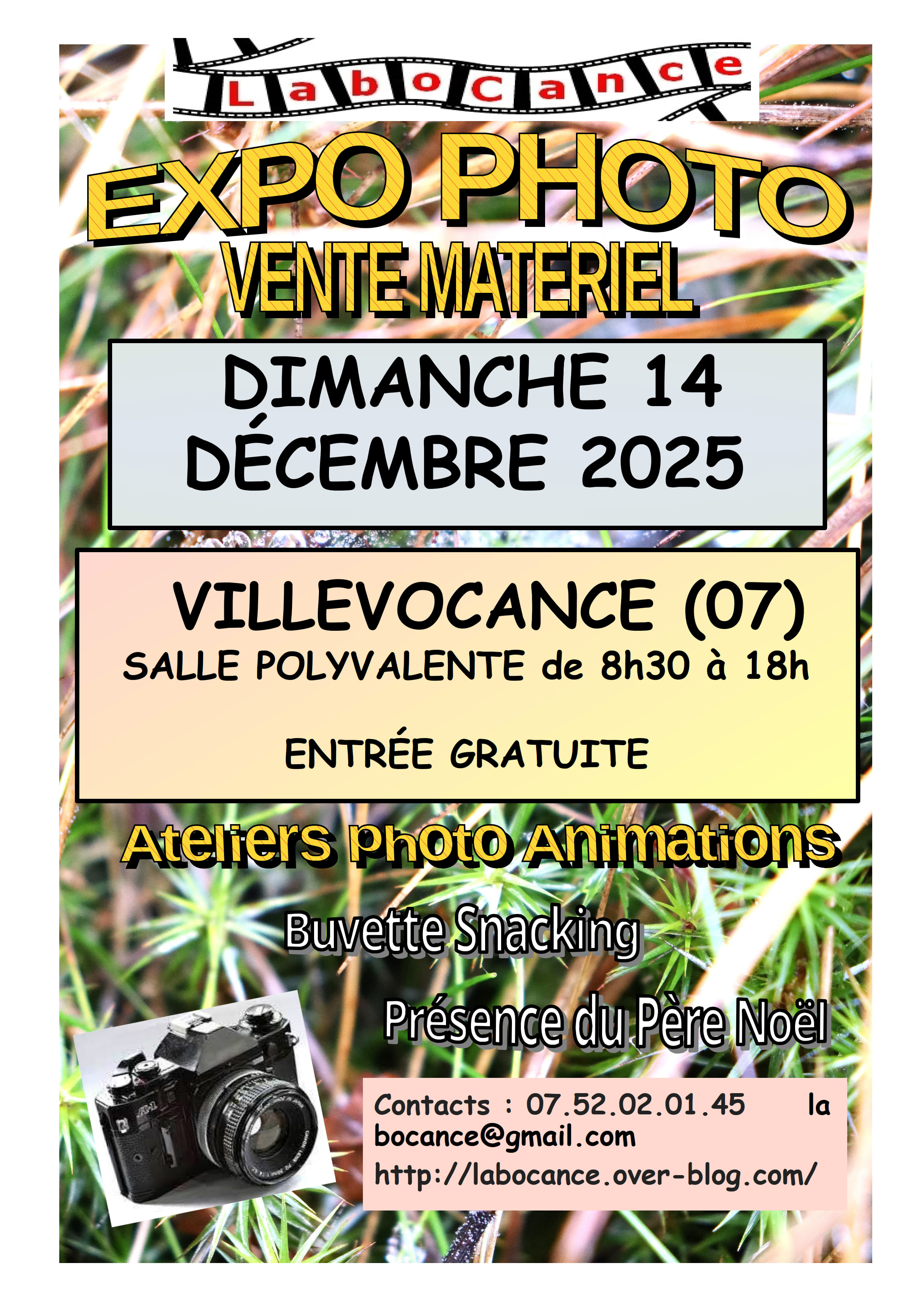 Vente de matériel photo, dimanche 14 décembre 2025